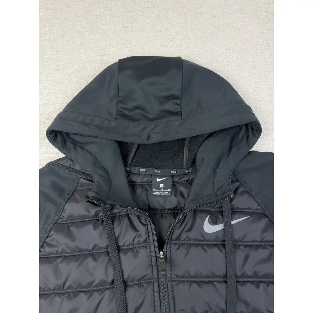 Nike Therma-FIT Hooded Puffer Jacket Black Full Zip Men’s XL Insulated